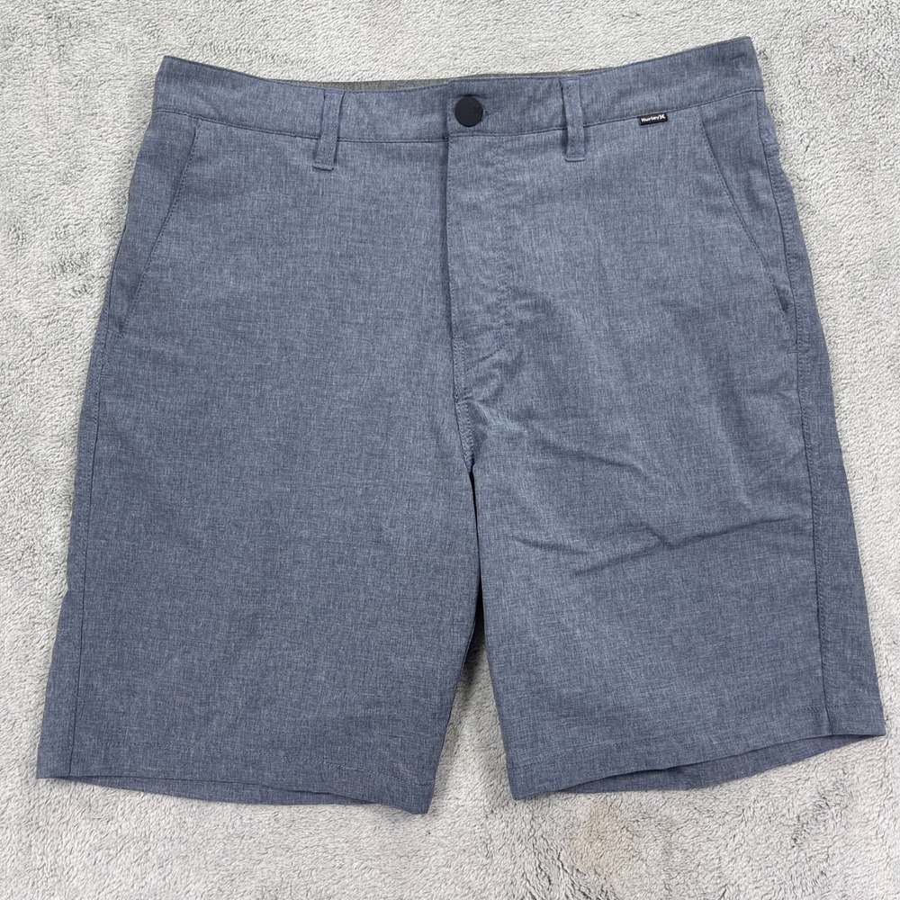 Hurley Chino Shorts Men 32 Blue Phantom Walkshorts Heathered Stretch Performance